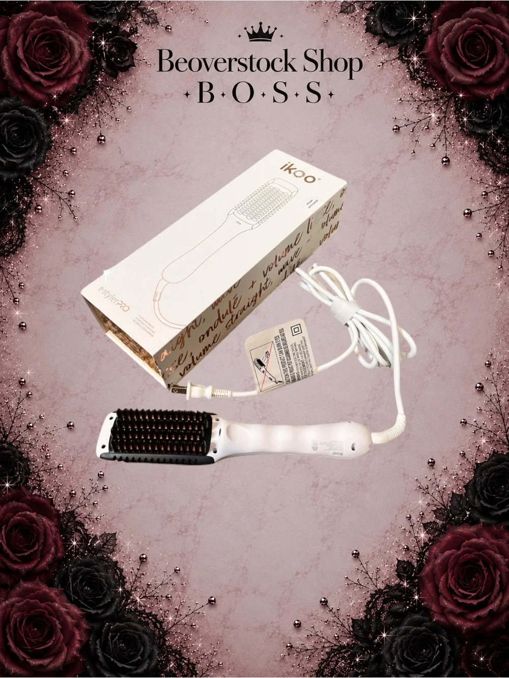Like New ikoo E-Styler Pro Professional Heated Hair Straightening Brush